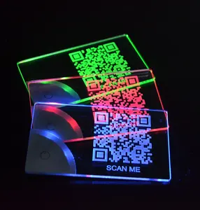 visitenkarte angepasst Suppliers-LINLI Neue Laser Gravierte LED Visitenkarte Licht Custom Design Acryl Lumineszenz Besuch Karte