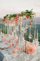 Supports floraux métalliques dorés pour centres de table de mariage, vases colonnes hauts pour arrangements floraux de table, centres de table floraux
