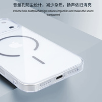 Coloré Haute Qualité Acrylique Transparent Mince Magnétique Cercle Magnétique Téléphone Couverture Cas pour Iphone 17 Air 16 Pro Max