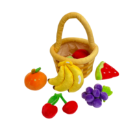 Lot de 7 jouets en peluche fruits banane fraise pastèque orange jouets d'apprentissage précoce en peluche peluche