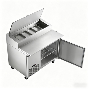 Table de préparation de salades à commande numérique |   Table à salade à porte simple avec système de refroidissement ventilé et structure en acier inoxydable - Product Image 2
