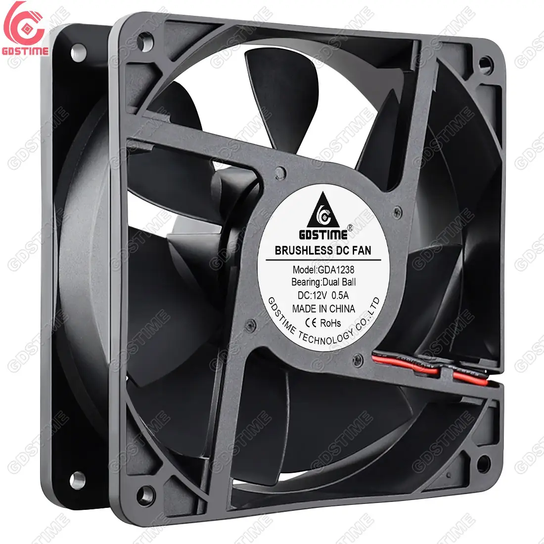 Gdstime GDA1238 DC 12V Ball Bearing 120x120x38mm 120mm 12cm DC Brushless Axial Exhaust Fan DC Cooling Case Fan