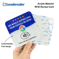Mini-étiquette NFC personnalisée en acrylique avec code QR, support adhésif, carte de membre, affichage des commentaires clients 13,56 MHz
