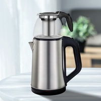 Samovar électrique en acier inoxydable grande capacité 1,8L+0,8L, puissance 1500W, pour la maison et la cuisine, bouilloire et pot à thé automatiques