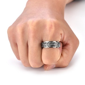 Stainless Steel fishtail Band <b>Ring</b> in Gold Silver Black Unisex Modern Style Daily Wear Fidget <b>spinner</b> <b>ring</b> - Product Image 3