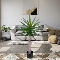 Grand bonsaï d'extérieur en soie verte de style scandinave, cycad en pot sur pied, pour Thanksgiving, Noël, Pâques, Nouvel An