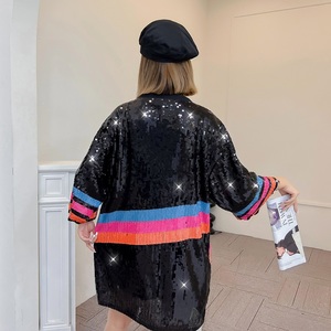 Robe à paillettes noire et blanche pour femmes, équipe de <span class=keywords><strong>basket</strong></span> de San Antonio - Product Image 2