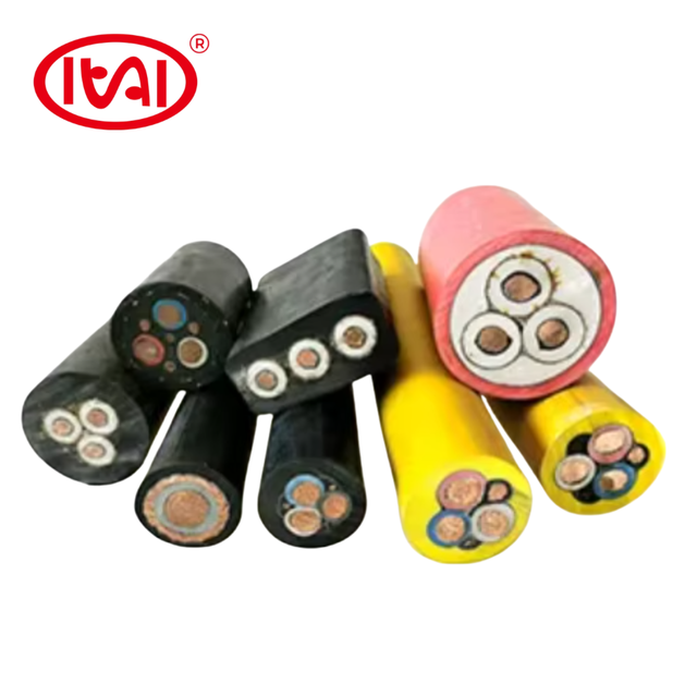 High Quality HWY 1kV 40A 16-300mm2 Flexible Rubber Sheath Stranded Copper Power Cable Trailing Industrial Power Mining