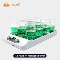 Pengaduk Magnetik 12 Saluran PY-MS-12 Pengaduk Laboratorium Multi Posisi 12 X 500ml 200-1600 RPM 100W Mixer Magnetik Motor Tanpa Sikat
