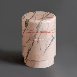 Newstar Pierre Naturelle Statuario Rosso Marbre <span class=keywords><strong>Rose</strong></span> Table Basse Canapé Table <span class=keywords><strong>D</strong></span>'appoint avec Colonne Ronde dans Le Salon - Product Image 3