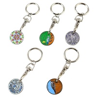Métal panier jeton coin verrouillage puce chariot porte-clés jeton porte-clés