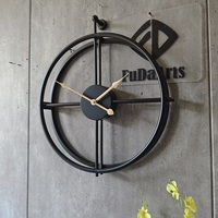 Jam Dinding Sederhana Nordic Kreatif 50X57CM Jam Besi Logam Ruang Tamu Modern Minimalis Jam Dinding Modern Dropshipping