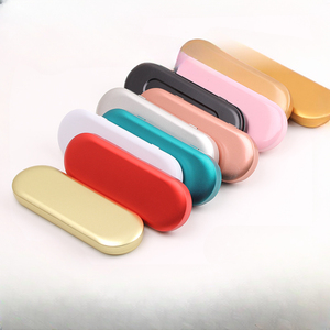 Custom pink Silver Black Gold Rose Gold Oval Metal <strong>Pencil</strong> <strong>Tin</strong> with Hinged Lid - Product Image 5