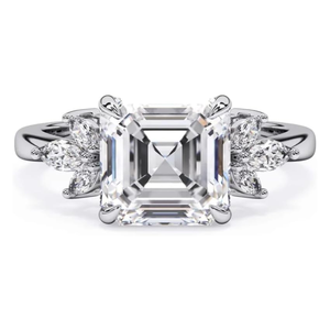 SGARIT Custom Women 14K White Gold Oval Cut 3ct LAB Diamond Luxury Engagement Ring Marquise Side Stones IGI Certified - Product Image 3
