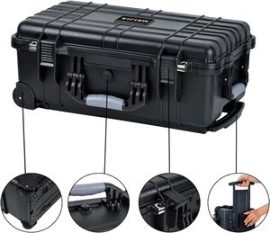 Proveedor de China, artículo promocional, <span class=keywords><strong>caja</strong></span> de <span class=keywords><strong>herramientas</strong></span> de almacenamiento <span class=keywords><strong>grande</strong></span> de alta carga negra/<span class=keywords><strong>caja</strong></span> de plástico impermeable con ruedas y asas - Product Image 3