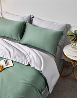 Parures de lit en bambou 100% naturel, couleurs unies personnalisées, ensemble de housse de couette de luxe