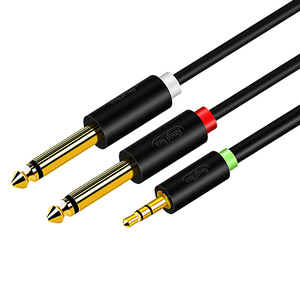 Cable <span class=keywords><strong>de</strong></span> Audio <span class=keywords><strong>de</strong></span> 3.5mm a Doble 6.5mm, Divisor <span class=keywords><strong>de</strong></span> Señal en Dos Canales, Apto para Laptops, Teléfonos Móviles, Consolas <span class=keywords><strong>de</strong></span> Mezcla y Cables <span class=keywords><strong>de</strong></span> Audio - Product Image 1