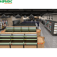 Solution de vente au détail pratique tout-en-un pour supermarchés : Étagère de supermarché avec plan CAO pour magasin de quartier