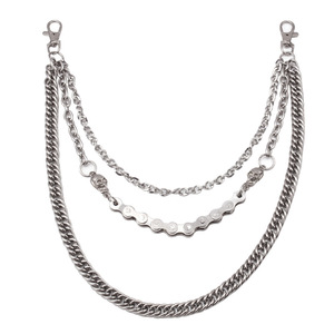 Punk Skull Multi Layer Waist <b>Chain</b> Tibetan Silver Hip Hop Nightclub Men's Body <b>Chain</b> - Product Image 5