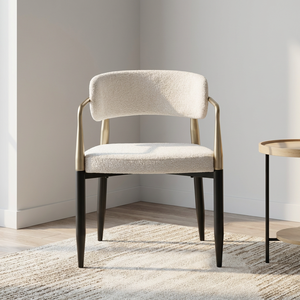 Sedia da Pranzo 38*38*1.2 con Gambe <span class=keywords><strong>in</strong></span> Ferro Rivestito e Placcatura <span class=keywords><strong>in</strong></span> Oro, Rivestimento <span class=keywords><strong>in</strong></span> <span class=keywords><strong>Tessuto</strong></span> Terry per Sala da Pranzo e Soggiorno - Product Image 1