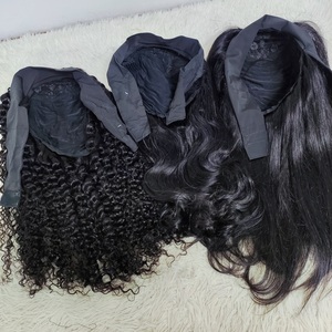 Letsfly Pelucas de Cabello Natural Baratas 9A Personalizadas con Diadema, 100% Cabello Humano Liso, Ondulado, Rizado, Pelucas Largas - Product Image 1