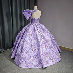 Pour Jancember 6687 lilas une épaule robe de bal élégante soirée gonflée Vestido Largo avec perles Appliques dentelle décor pour - Product Image 4