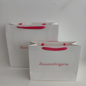 Sac cadeau en papier kraft violet élégant personnalisable avec poignée en coton durable pour l'emballage de vêtements <span class=keywords><strong>ou</strong></span> le cadeau de rouge à lèvres - Product Image 4