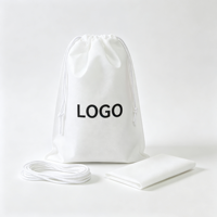 Sac anti-poussière robuste en non-tissé avec cordon de serrage, bord renforcé, logo personnalisé, pochette réutilisable pour grand sac à main ou housse de bagage
