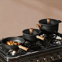 Ensemble de casseroles en aluminium moulé sous pression avec revêtement en titane antiadhésif, compatible avec les cuisinières à gaz et à induction