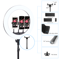 FT-18N 55W 18 pouces, anneau lumineux LED de haute qualité pour selfie, photographie, beauté et maquillage, avec trépied, lampe annulaire LED pour vidéo
