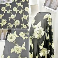Tissu en maille extensible tricoté multicolore brodé 3D à motifs floraux, dentelle et mousseline, idéal pour vêtements pour enfants, tenues de cérémonie et mariages - Meilleures ventes - 100% coton