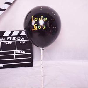 BABEZOOM Gâteau Déco <span class=keywords><strong>Anniversaire</strong></span> t'aime INS Ballon Personnalisé Imprimé Ballon Noir - Product Image 2