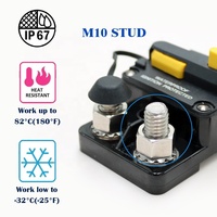 Disyuntor de alto voltaje M10 Stud E9C 100A Reinicio manual IP67 18kA Motor de arrastre de barco marino automotriz de montaje en superficie de 2 polos