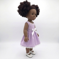 Poupée articulée réaliste en vinyle de 18 pouces, cheveux afro bouclés, peau foncée, personnalisable, avec moule de tête et de corps, marque OEM, pour collectionneurs