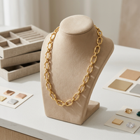 Collier chaîne Figaro ovale personnalisé, maillons métalliques, choker, ton argent, bijoux de mode
