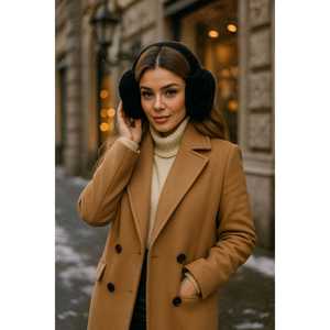 Audífonos Plegables de Felpa Beige Importados KLK01, Orejeras Premium - Product Image 2