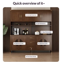 Lxyx Nouveau buffet en bois massif de style chinois, grande capacité, meuble de rangement pour la maison, style zen, vitrine de salle à manger