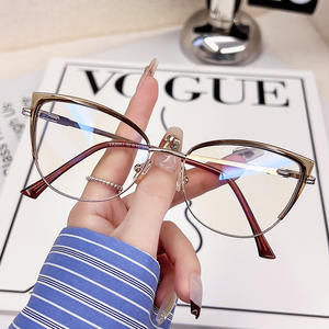 G90-372 New Round Frame Metal Anti-Blue Light <strong>Glasses</strong> Frame Men's <strong>Korean</strong> Version Fashion Students Can Wear Myopia <strong>Glasses</strong> - Product Image 1