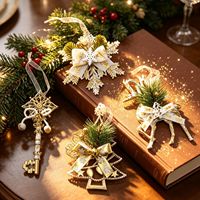 Ornements de Noël en plastique les plus vendus, motifs flocons de neige et élan, décorations de Noël