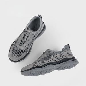 Chaussures décontractées d'été respirantes en maille pour hommes, unisexe, sportives, ajourées, tendance, en cuir véritable, imperméables, à lacets - Product Image 2