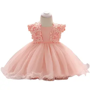 De gros robe de bal sites web-Robe de princesse pour filles, tenue de fête, frocs, vêtements pour enfants avec motif floral, web