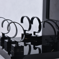 Présentoir de Comptoir en Acrylique Noir avec Écran Électronique – Vitrine de Table de Luxe pour Bijouterie