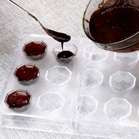 Moule à Chocolat en Polycarbonate Transparent Cœur Diamant Besafe pour Mousses, Gelées, Pralinés, Friandises et Biscuits