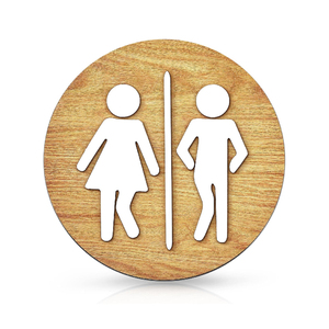 Panneau de salle de bain en bois, <span class=keywords><strong>WC</strong></span> unisexe, toilettes rustiques pour hommes et femmes, panneaux muraux pour salle de bain, décor vintage mignon pour porte de toilettes - Product Image 1