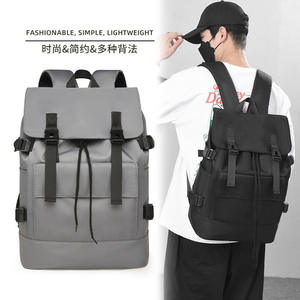 North American and European-style Large-capacity Drawstring Flap <b>Backpack</b>, Casual with Lid, Trendy and Cool Mens - Product Image 6