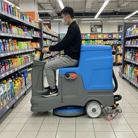 Autolaveuse autoportée robuste S4 avec brosse de 19 pouces, frein électromagnétique et direction assistée pour usine et supermarché