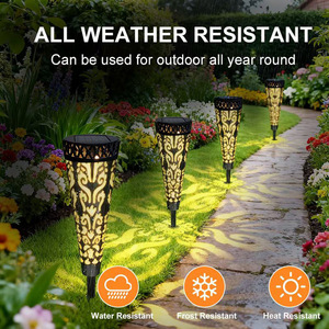 Luces solares LED para jardín, lámpara para caminos exteriores con panel solar, resistente al agua, para decoración de patio y jardín. - Product Image 5