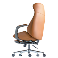 Chaise de bureau de direction ergonomique en cuir véritable, appui-tête réglable, moderne, pivotante, dossier haut, confortable, pour le bureau à domicile