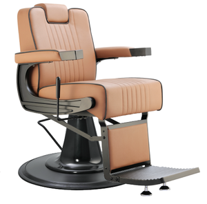 Contemporary Faux Leather Barber Chair with Adjustable Footrest Hydraulic Height Control Round Base Salon Furniture - Product Image 3
