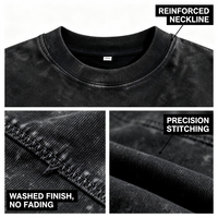 T-shirt pour homme en polyester/coton 240g, personnalisable en gros, impression personnalisée, lavage lourd, style décontracté, doublé, uni